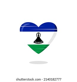 Lesotho flag shaped love illustration. Floating flag love icon. Nationality concept.