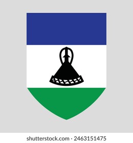 Lesotho Flag in Shield Shape Frame