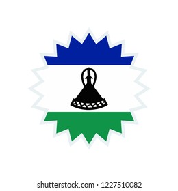 Lesotho flag. Lesotho star flag.