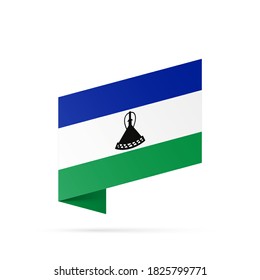Lesotho Flaggenstaatsymbol einzeln auf nationalem Hintergrund. Grußkarte Nationaler Unabhängigkeitstag des Königreichs Lesotho. Illustrationsbanner mit realistischer Staatsflagge.