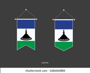 Lesotho flag in various shape, Soccer Flag Pennant Vector ,Vector illustration.