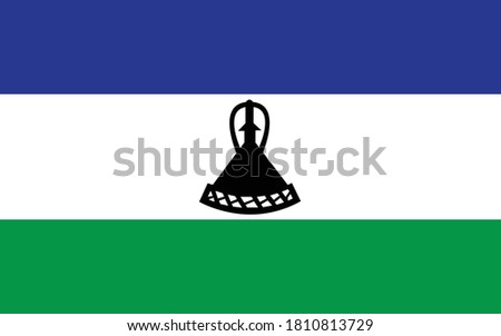 Lesotho flag vector graphic. Rectangle Basotho flag illustration. Lesotho country flag is a symbol of freedom, patriotism and independence.