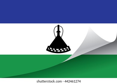 Lesotho flag vector illustration.