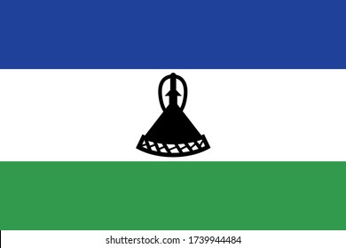 Lesotho flag vector illustration country nation banner official