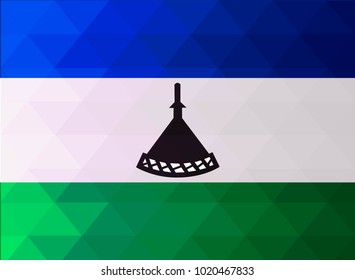 Lesotho Flag vector illustration. Lesotho Flag. National Flag of Lesotho.