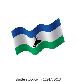 Lesotho flag, vector illustration on a white background