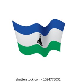 Lesotho flag, vector illustration on a white background