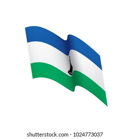 Lesotho flag, vector illustration on a white background