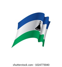 Lesotho flag, vector illustration on a white background