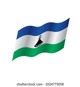 Lesotho flag, vector illustration on a white background