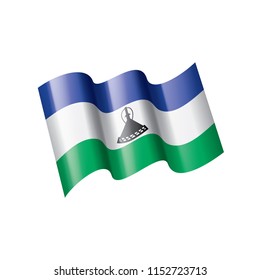 Lesotho flag, vector illustration on a white background