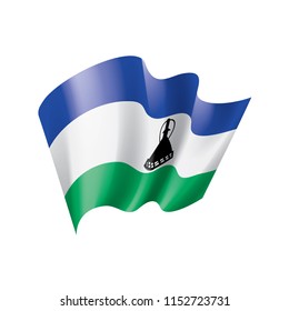 Lesotho flag, vector illustration on a white background