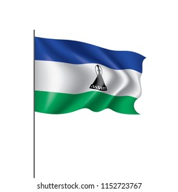Lesotho flag, vector illustration on a white background
