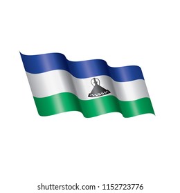 Lesotho flag, vector illustration on a white background