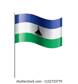 Lesotho flag, vector illustration on a white background