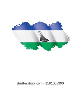Lesotho flag, vector illustration on a white background.
