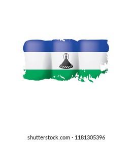 Lesotho flag, vector illustration on a white background.