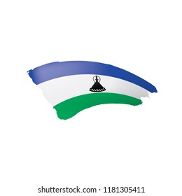 Lesotho flag, vector illustration on a white background.