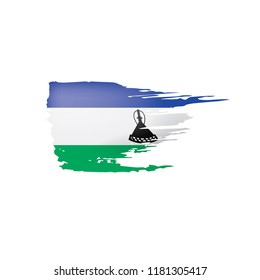 Lesotho flag, vector illustration on a white background.