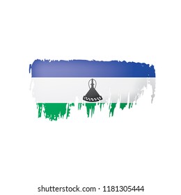 Lesotho flag, vector illustration on a white background.