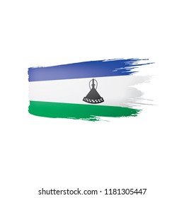 Lesotho flag, vector illustration on a white background.