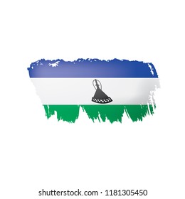 Lesotho flag, vector illustration on a white background.
