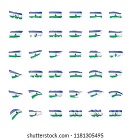 Lesotho flag, vector illustration on a white background.
