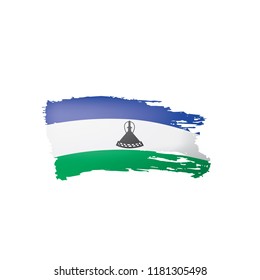 Lesotho flag, vector illustration on a white background.