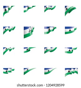 Lesotho flag, vector illustration on a white background