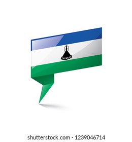 Lesotho flag, vector illustration on a white background