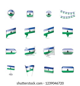 Lesotho flag, vector illustration on a white background