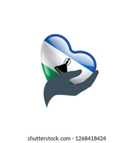 Lesotho flag, vector illustration on a white background