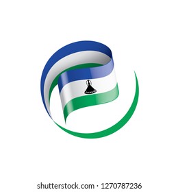 Lesotho flag, vector illustration on a white background