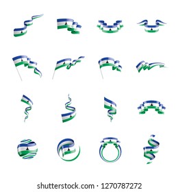 Lesotho flag, vector illustration on a white background