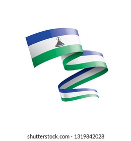 Lesotho flag, vector illustration on a white background