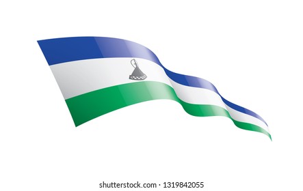 Lesotho flag, vector illustration on a white background