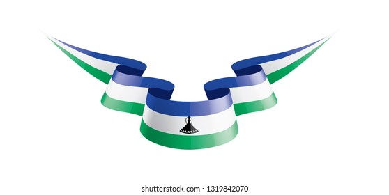 Lesotho flag, vector illustration on a white background
