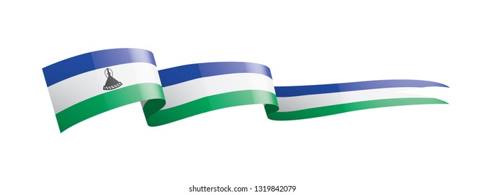 Lesotho flag, vector illustration on a white background