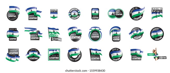 Lesotho flag, vector illustration on a white background