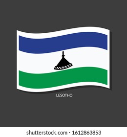 Lesotho flag Vector waving with flags.