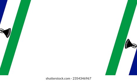 Lesotho flag wave isolated on png or transparent background