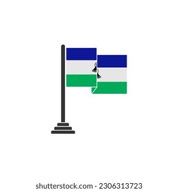 Lesotho flags icon set, Lesotho independence day icon set vector sign symbol