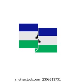 Juego de iconos de banderas de Lesoto, símbolo del símbolo del vector del día de la independencia de Lesoto