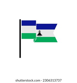 Juego de iconos de banderas de Lesoto, símbolo del símbolo del vector del día de la independencia de Lesoto