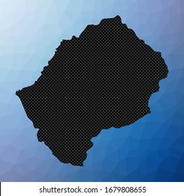 Lesotho geometric map. Stencil shape of Lesotho in low poly style. Cool country vector illustration.