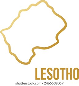 Mapa simplificado de degradado dorado de Lesoto
