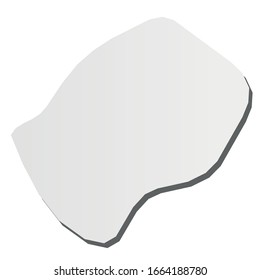 Lesoto - silueta gris de estilo 3d del área del país con sombra caída. Simple ilustración vectorial plana.
