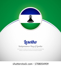 Lesotho happy independence day with creative colorful country flag background