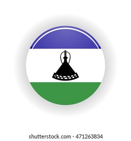 Lesotho icon circle isolated on white background. Maseru icon vector illustration