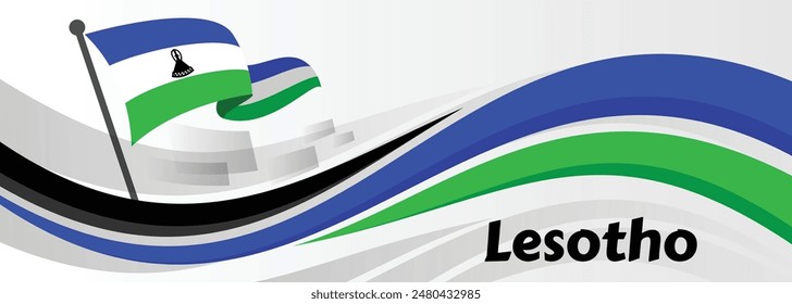 Anuncio de la bandera del día de la independencia de Lesotho, se puede utilizar para diseños de negocios, diseños de presentación o cualquier diseño adecuado.

